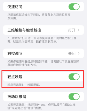 错那苹果授权维修站分享iPhone轻点无法唤醒怎么办 